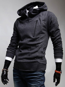 Hoodie Long Sleeve hommes enclin à capuche coton Fit Hooded Jacket