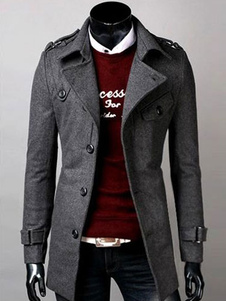 Trench-Coat moderne masculine façonnage pardessus en gris/noir profond