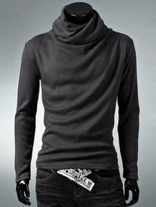 Manches longues Sweatshirt noir/blanc/bleu/rouge hommes tas collier Slim Fit retour en haut