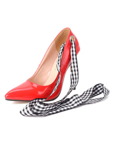 Les hauts talons de la femme a fait rubans Tie haut talon pompes
