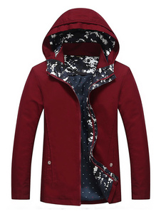 Capuche manteau protégeant du vent veste pour hommes bleu Bourgogne blanc écru