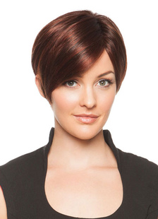 Perruque sublime 12 inches châtaigne dégradé en fibre résistante à la chaleur droite
