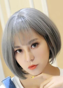 Gris des femmes Bobs perruques de cheveux synthétiques directement de perruques courtes