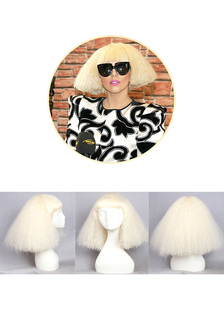 Perruques cheveux argent Lady Gaga Perruques Cosplay court féminin