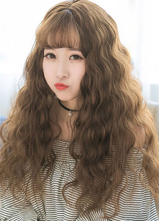 Perruques longues fibre résistant à la chaleur bruns bouclés Curl tire-bouchon femmes ébouriffés per