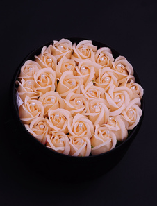 Cadeaux de mariage personnalisés ronds boîte fleur artificielle perle Rose Rose Studded(diameter:21c