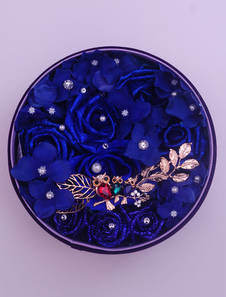 Personnalisé de bac de fleurs mariage cadeaux bleu Rose artificielle (diamètre : 21cm)