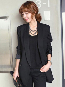 Cravate noire à revers Blazer Jacket manches féminines
