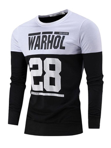Manches longues coton Sweatshirt contraste couleur Sweatshirt homme