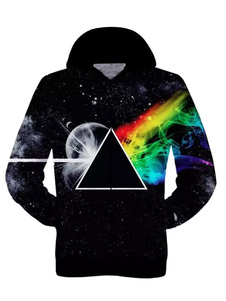 Capuche Polyester manches longues Triangle hommes imprimer Hooded Jacket