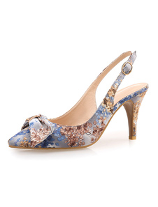 Chaussures de soirée féminine fait haut talon sandales à la main Floral Print talon aiguille