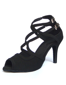 Danse de salon chaussures Peep couleur unie Suede haut talon pompes pour les femmes