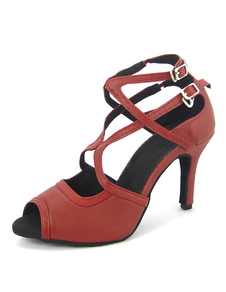 Salle de bal dansant chaussures haut talon pompes Peep couleur unie féminin