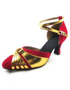 Danse de daim Chaussures femmes cheville sangle Stiletto Ballroom