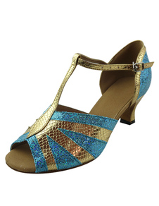 Danse des femmes chaussures Peep Toe chaussures de salle de bal de couleur contraste