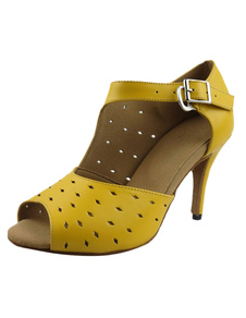 Peep danse chaussures féminines Pored cheville sangle talon haut Ballroom Shoes