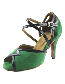 Danse de daim chaussures Peep Toe Stiletto Criss-Cross talons Ballroom chaussures femme