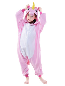 Combinaison pyjama licorne rose textile polaire kigurumi enfant