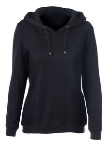 Noires Long Hoodie manches coton Hoodie femmes