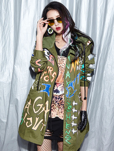 Manteau à capuchon manches longues imprimé Floral des femmes surdimensionné Outwear