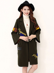 Hiver Manteau col v manches longues velours femmes Outwear