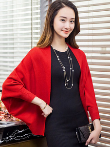 Batwing Cardigans ouverts avant coton court chandails des femmes