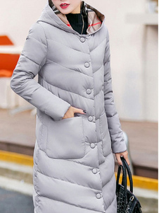 Long manteau d’hiver femme Slim Fit Hooded matelassé Coat