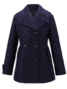 Peacoat Turndown collier court Double Breasted Coat des femmes