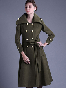 Manteau de la laine des Style armée de Double Breasted hiver Trench-Coat femmes