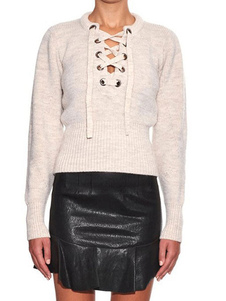 Pull chandails Lace femmes Up T-shirt à manches longues occasionnels