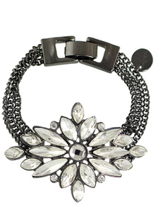Accessoires pour les femmes Vintage Bracelet strass alliage fleur poignet