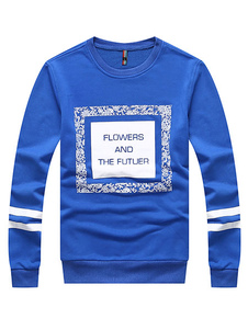 Crewneck Sweatshirt manches longues noir/gris/bleu masculine Outwear Top