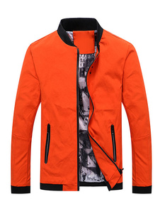 Coton veste Orange/gris/noir Slim Fit hommes Outwear Jacket