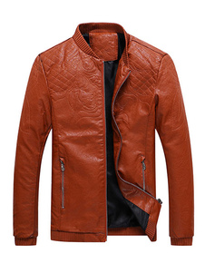 Veste noire simili cuir hommes Slim Fit coton causale veste