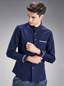 Base chemises manches longues gris/blanc/bleu Business Casual Top hommes