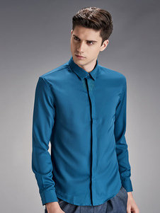 Robe chemises manches longues noir/blanc/vert broderie détail de hommes