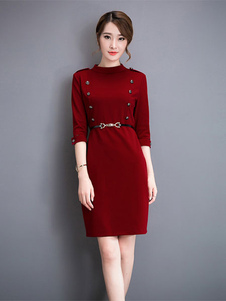 Robe Bodycon Half Sleeve femmes retour robe fourreau à capuche avec ceinture