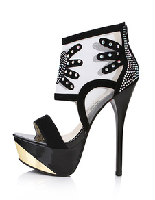 Sandale plateforme bottes strass Stiletto bottes courtes daim talons hauts bottillons féminines