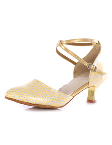 Round Toe maillot à pois danse de salon chaussures féminines personnalisé Kitten Heels