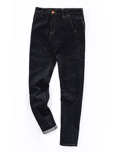 Jeans noir poches hommes détaillent moderne tout droit Skinny Denim Jeans