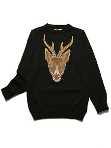 Chandail tricot Crewneck impression animale Pullover tricots hommes