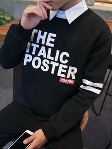 Sweatshirt imprimé Pullover Crewneck haut jaune/blanc/bleu/noir masculine