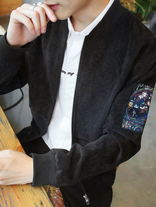 Bomber vestes Zip masculine Up imprimé Outwear en brun/gris/vert