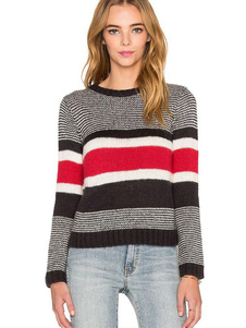 Rayures multicolore Spandex Slim Fit Pullover chandails de chandails femmes en tricot