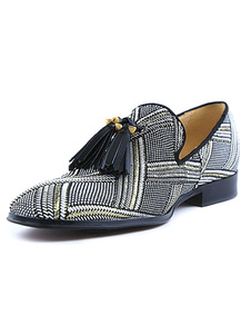 Chaussures de sport gris motif géométrique glands mode toile chaussures