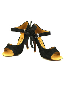 Nubuck Open Toe arcs de danse noir chaussures personnalisé Ballroom Shoes
