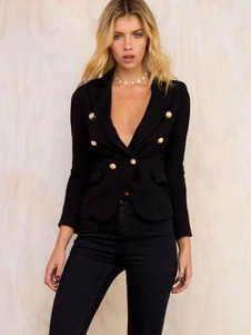 Manches longues Blazer noir veste féminin Outwear