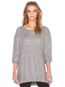 Gray, tricoter découpes mi-longs pulls des chandails femmes