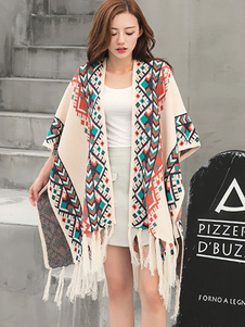 Vêtements de coton Bohème Cap Cardigans demi-manchon glands élevé faible des femmes