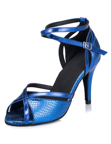 Adorables chaussures de latine en PU à talons aigus courroie ajustable unicolore peep-toe